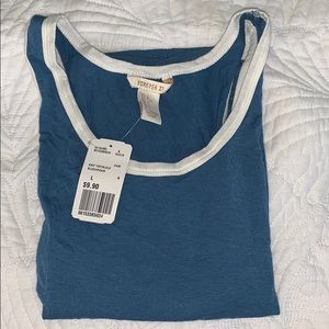 Forever 21 Knit Top Blue/Cream